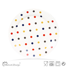 Ceramic Colorful Decal Dots Design Plate
